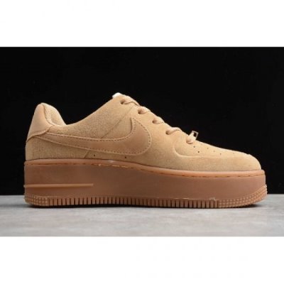 Nike Bayan Air Force 1 Sage Club Zeytin Yeşili / Altın / Açık Kahverengi Kaykay Ayakkabı Türkiye - L